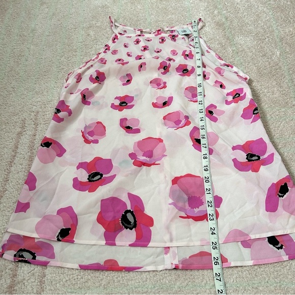 2 Cabi Floral Tank Blouses Red and Pink Size Medium Spring Summer Office Work - Picture 8 of 13